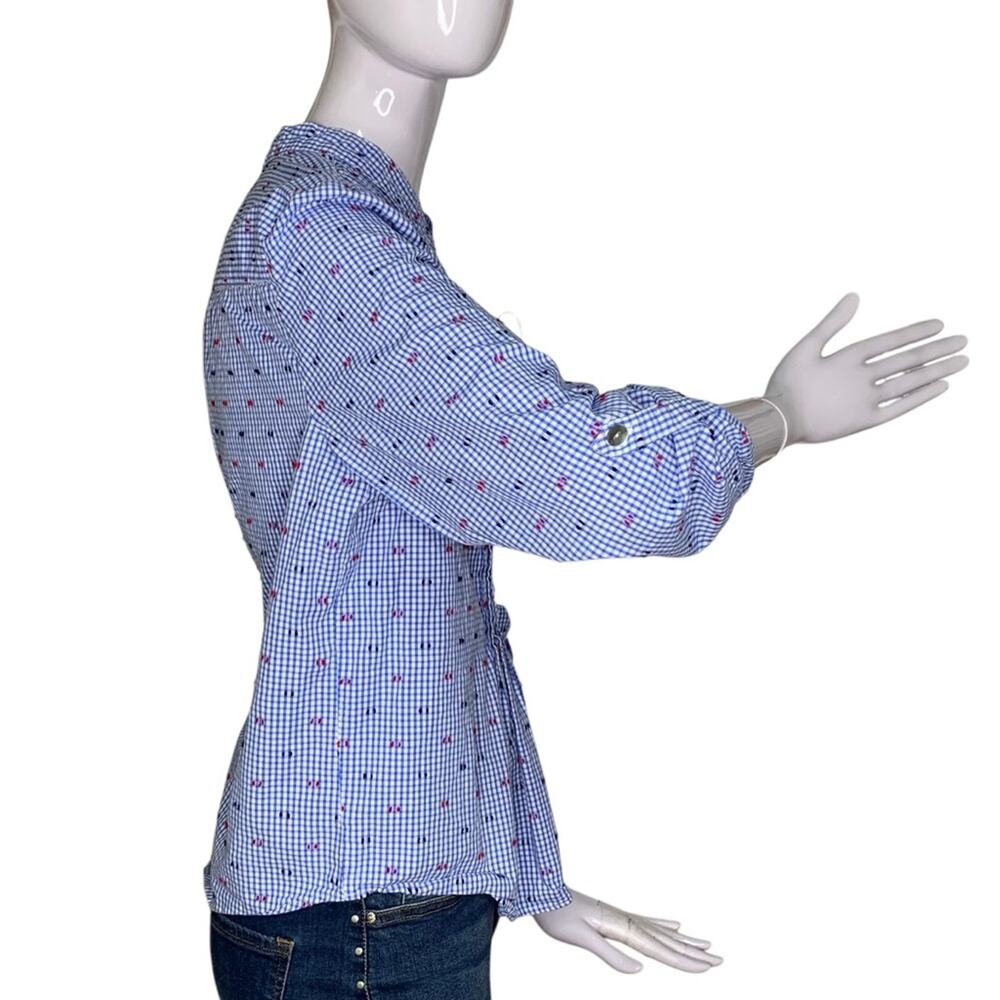 Ruby Rd. Button Down Shirt Petite Large Blue Whit… - image 6